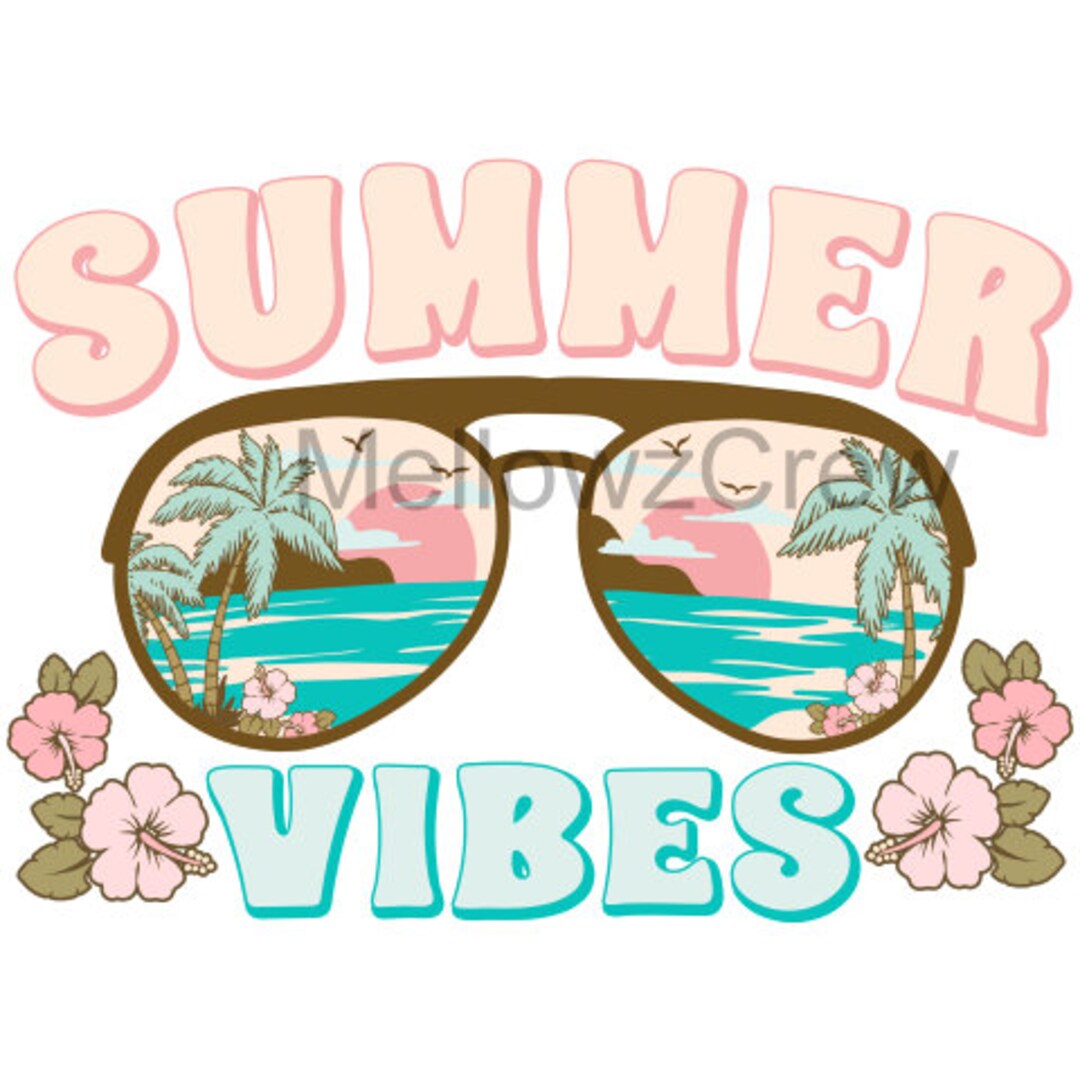 Summer Vibes Png Sublimation Design Download, Beach Sunglasses Png ...