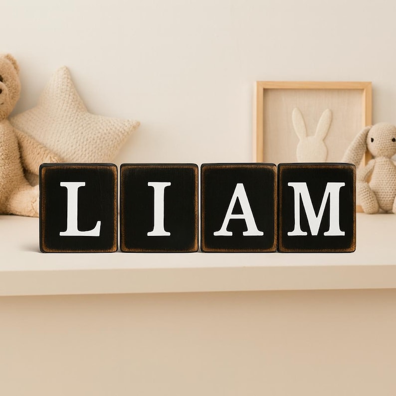 Name Block Letters Customizable Wood Block Letters - Personalized Name Signs - Name Blocks ...