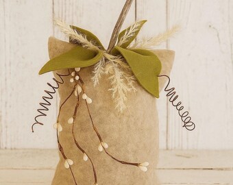 Handmade Felt Pumpkin – Rustic Farmhouse Bowl Filler, Fall Decor