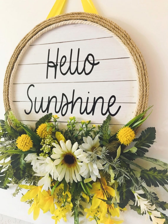Hello Sunshine Door Hanger Summer Door Hanger for Front Door Etsy