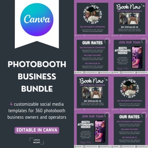360 Photo Booth Flyer • Editable Flyer • Motion Flyer • Party Flyer • DIY Canva Template