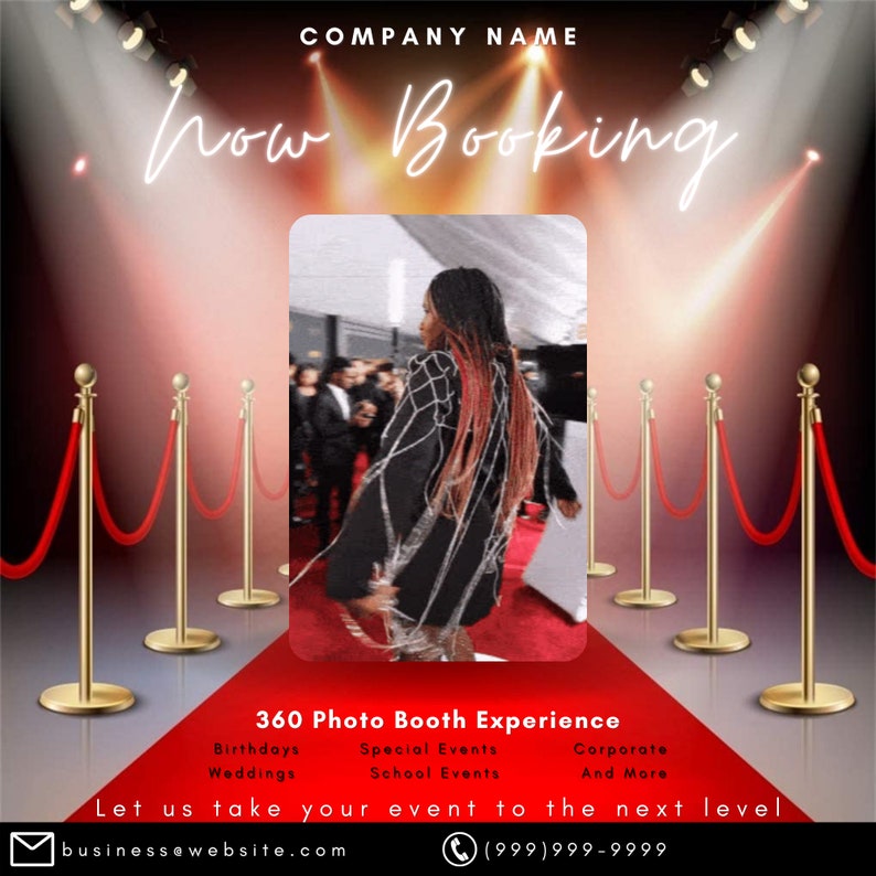 360 Photo Booth Flyer Editable Flyer Motion Flyer Party Flyer DIY Canva