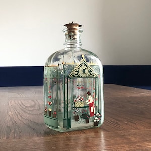 Vintage Holmegaard Christmas liquor Bottle 1999 , Design by Michael Bang Scandinavian vintage collectible Christmas Decor