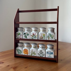 Hand-Made Modernist Wood Spice Jar Rack