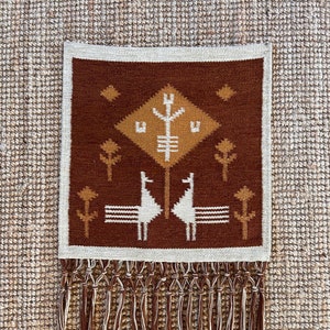 Vintage Scandinavian handwoven wall hanging, wool tapestry by Eva Nemeth - mid century, Flatweave Wall Tapestry textile art