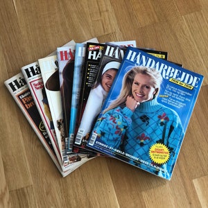 Nähen, Stricken, Sticken, Quilten und Patchwork Zeitschriften 8er Set, dänische Vintage Zeitschriften HÅNDARBEJDE Bild 1