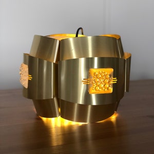 Werner Schou Brass Pendant Lamp: Mid Century Modern Danish Lighting