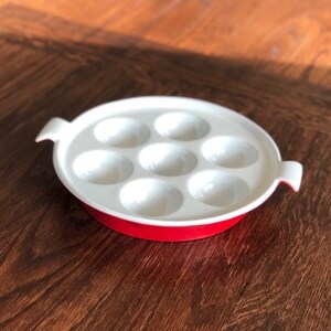 Vintage Danish Modern Red Enamelled Cast Iron Pan for Danish