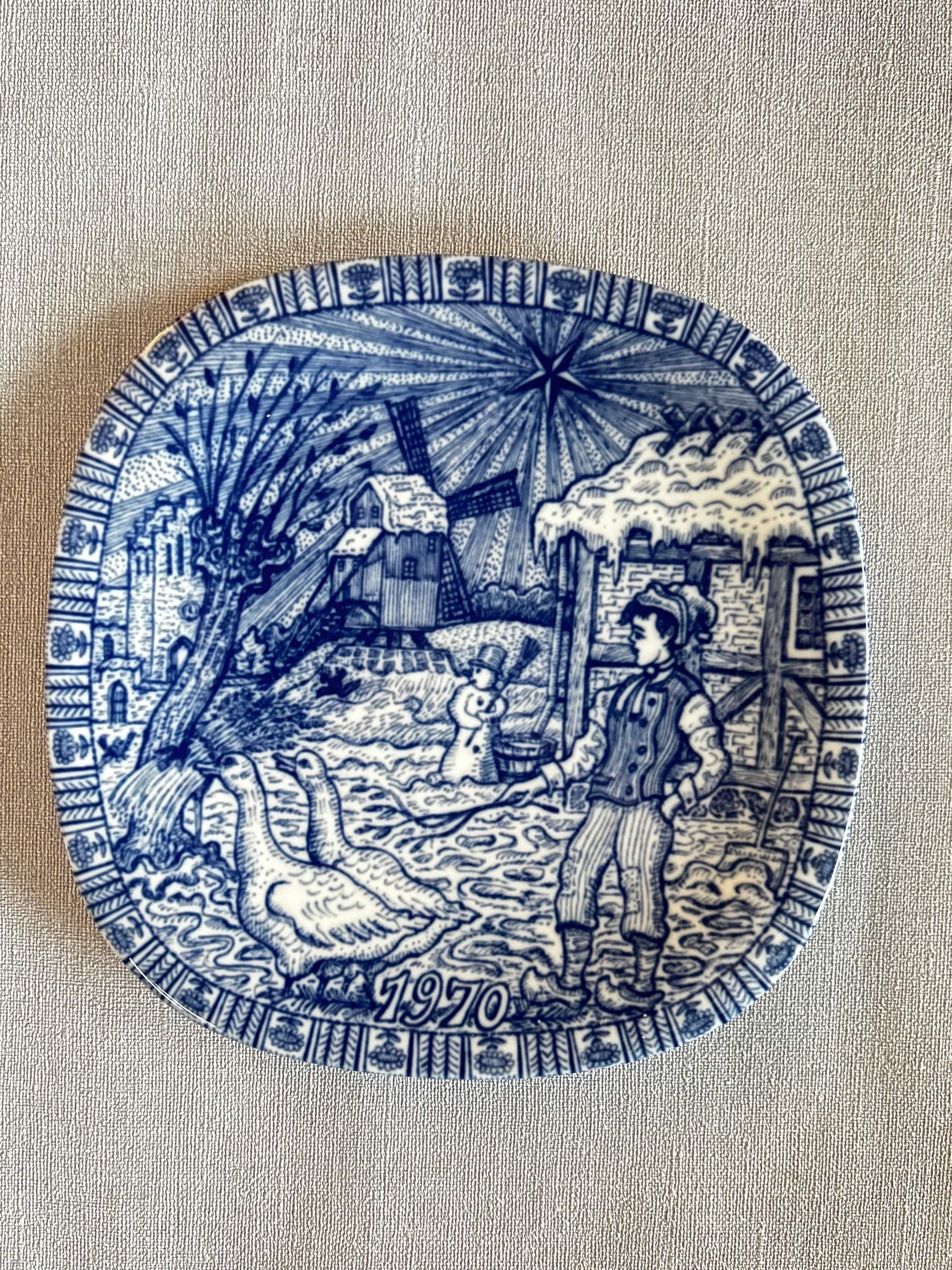 [希少]IDEE美品NILS JOHAN/ニルスヨハンビンテージブレッドボックス 1970 Rorstrand Christmas Plate: Nils Holgersson, Gunnar Nylund