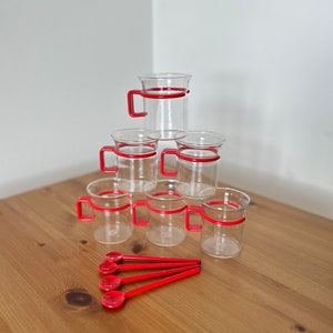 Vintage Bodum BISTRO Tea or Coffee Cup  Set of 6 Vintage Danish Mid Century Modern / Scandinavian Retro Glassware/ Carsten Jørgensen