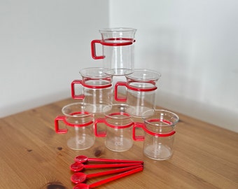 Vintage Bodum Bistro Tea/Coffee Cup Set: Danish Mid-Century Glassware