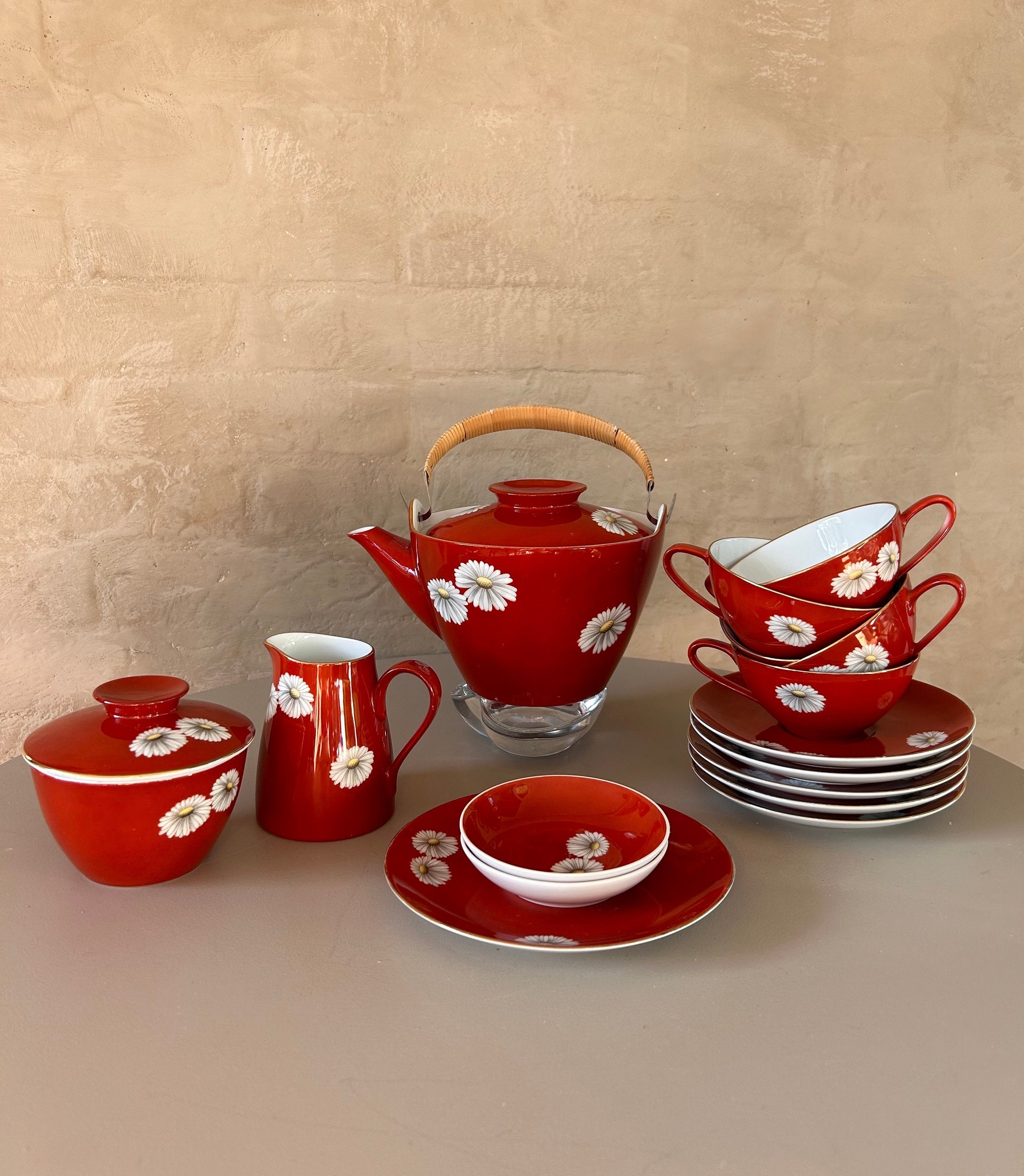 Noritake Red Daisy - Etsy