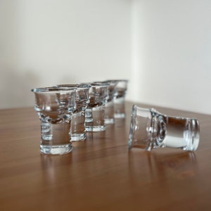 Holmegaard BUTLER dram shot glass Set of 6- design by Per Lütken, Kastrup Scandinavian collectible glass 1973