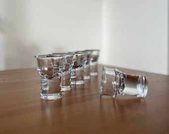 Holmegaard BUTLER Dram Schnapsglas Set von 6- Design von Per Lütken, Kastrup Skandinavisches Sammlerglas 1973