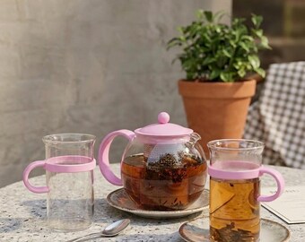 Pink BODUM ASSAM Tea Press Set: Danish 70s Anniversary Edition