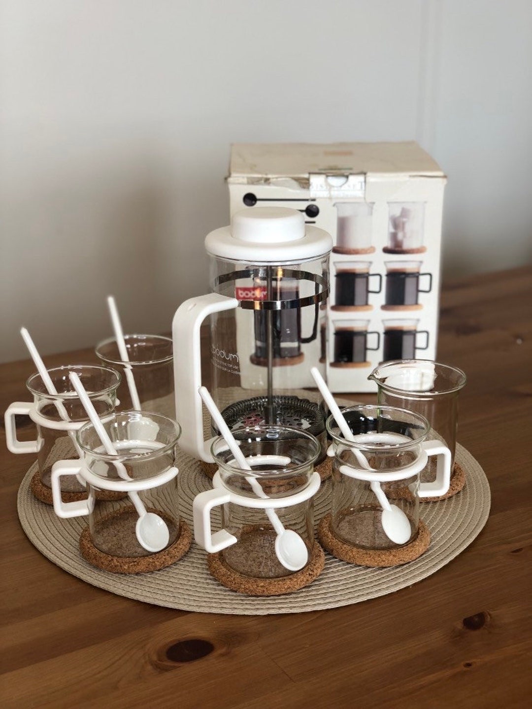 Vintage Bodum BISTRO French Press Set, Danish Mid Century Modern