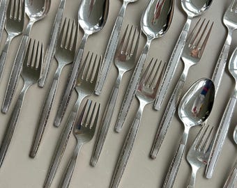 1940s Danish Silverplate “Capri” Flatware - Minimalist Art Deco Cutlery Set for 6 persons