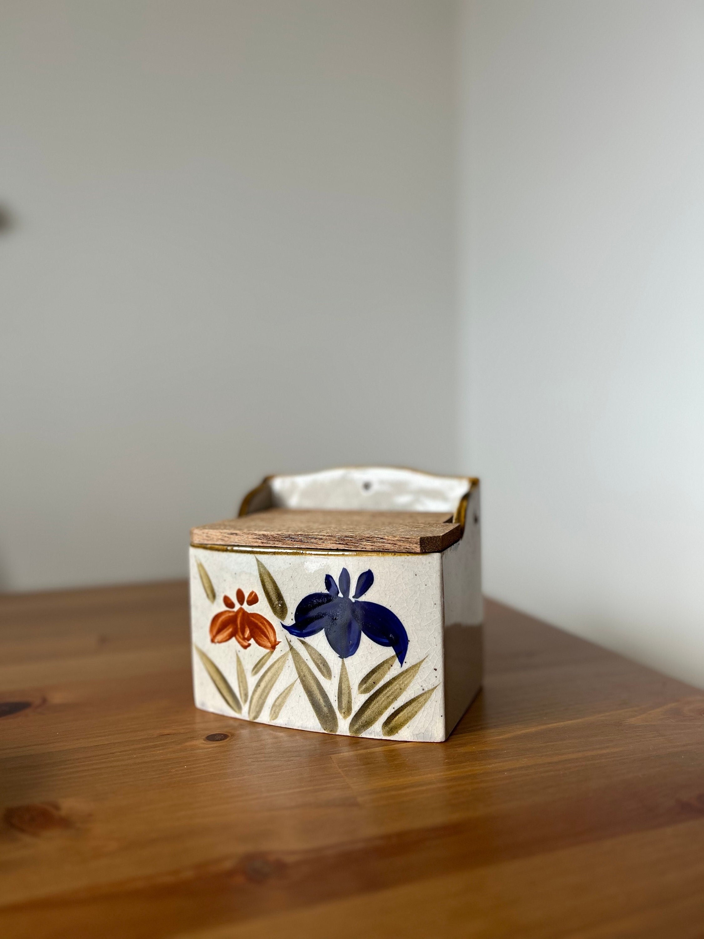 Vintage Ceramic Salt Box From 1970s Danish Modern Kitchen Etsy