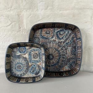 Royal Copenhagen Nils Thorsson ceramic plate set of 2 , Danish Midcentury Ceramic Home Decor 1960’s