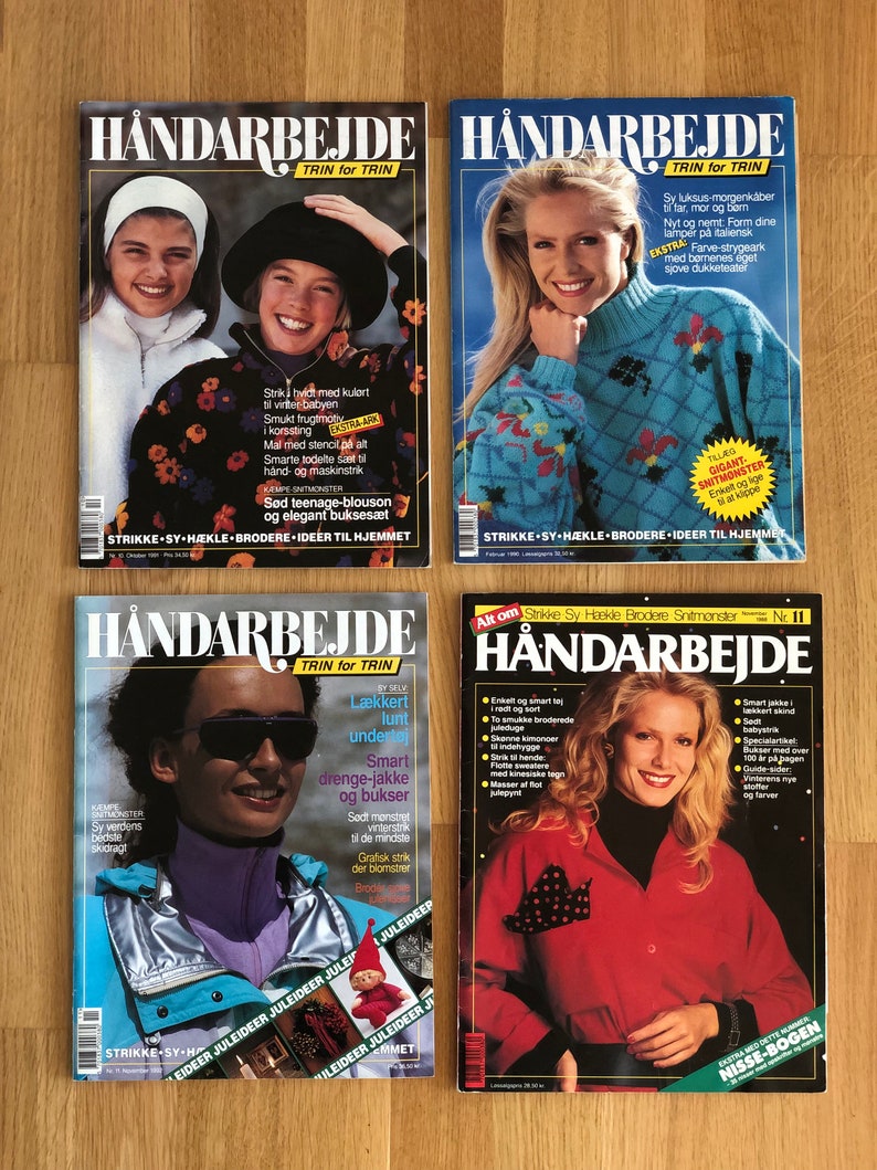 Nähen, Stricken, Sticken, Quilten und Patchwork Zeitschriften 8er Set, dänische Vintage Zeitschriften HÅNDARBEJDE Bild 3