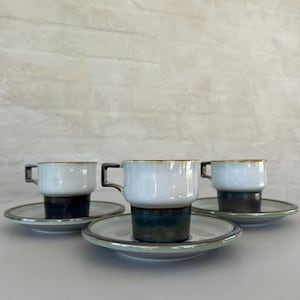 Quistgaard Tema Coffee Cup Set: Mid-Century Modern Danish Stoneware