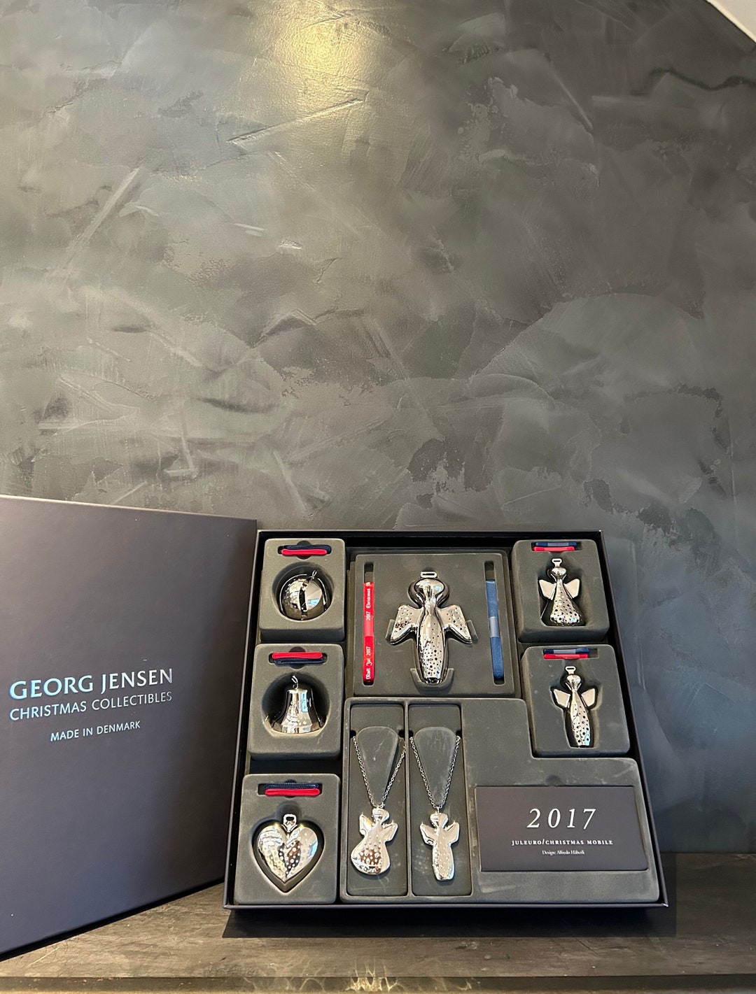 Jensen Christmas Ornaments Gift Set With Palladium Plated Angel