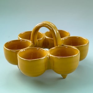Scandinavian vintage egg holder with handle – Easter table decor