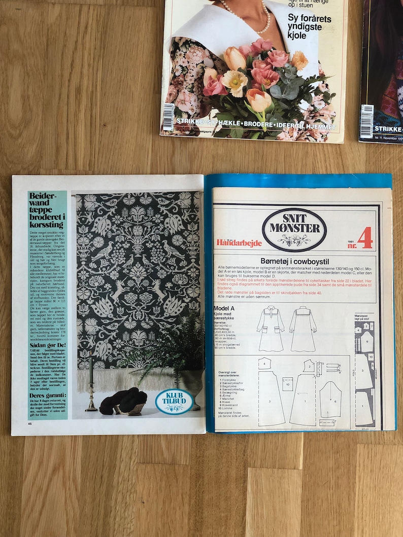 Nähen, Stricken, Sticken, Quilten und Patchwork Zeitschriften 8er Set, dänische Vintage Zeitschriften HÅNDARBEJDE Bild 6