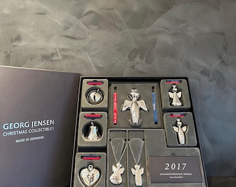 Georg Jensen Christmas Ornaments gift set with Palladium Plated Angel designed by Alfredo Häberli