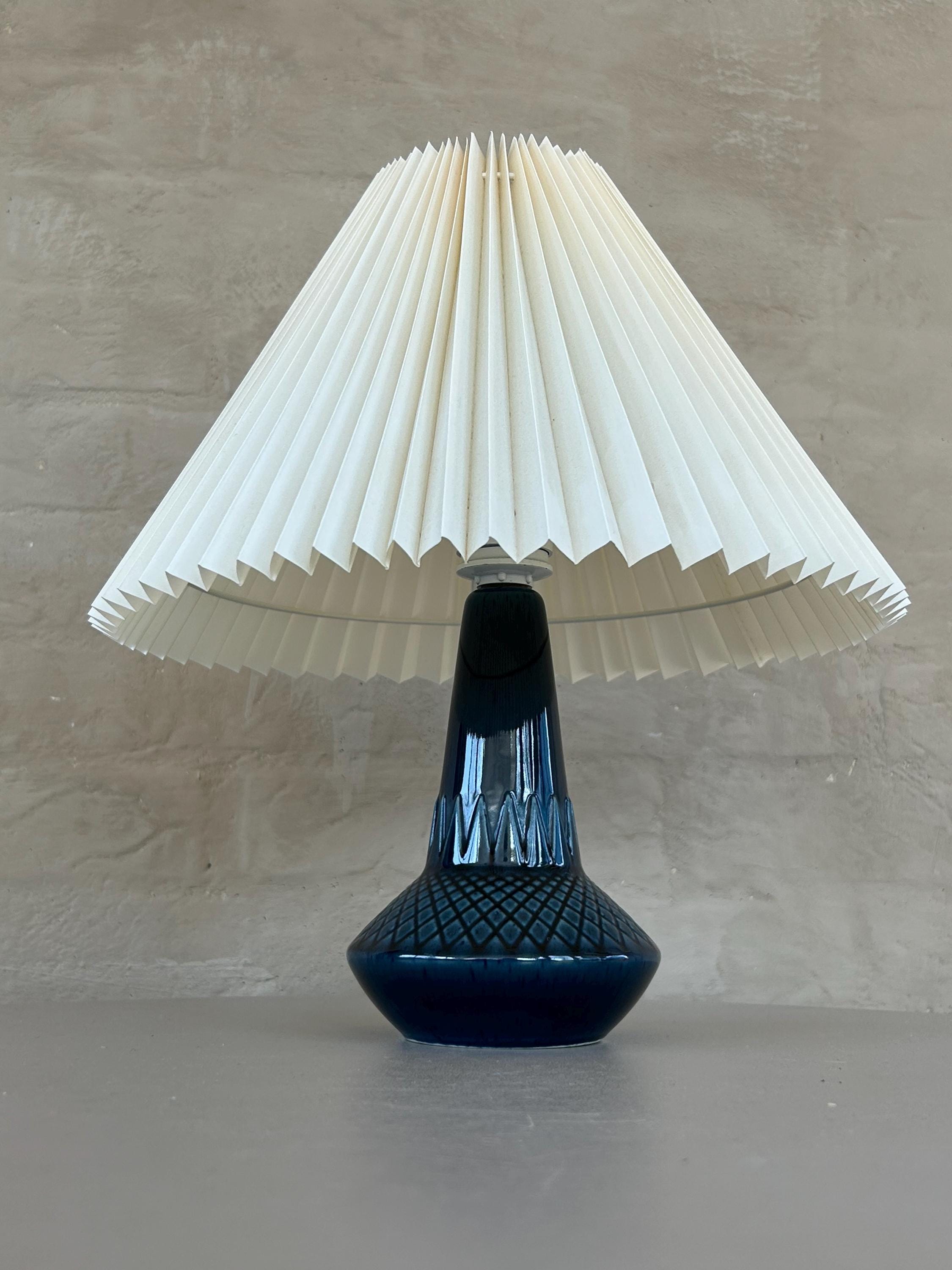 Vintage Soholm Table Lamp: Danish Modernist Blue Ceramic, Einar