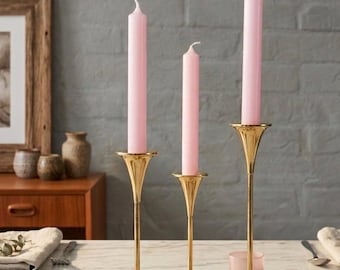 Vintage Brass Triple Candle Holder | Mid-Century Modern Candlestick