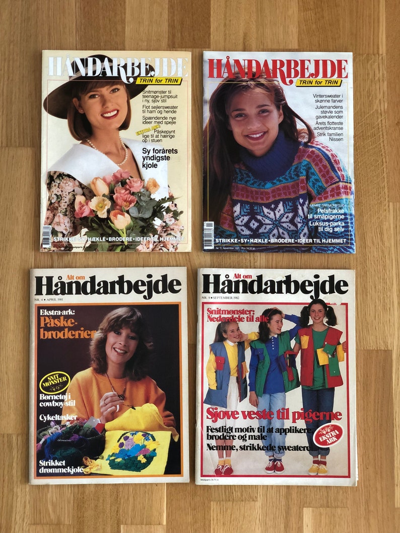 Nähen, Stricken, Sticken, Quilten und Patchwork Zeitschriften 8er Set, dänische Vintage Zeitschriften HÅNDARBEJDE Bild 5