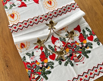 スウェーデン クリスマス テーブルセンター ヴィンテージ 北欧スウェーデンのヴィンテージクロス/テーブルセンター（クリスマス