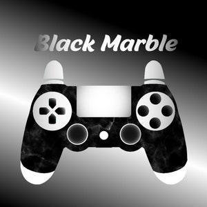 May include: A black and white PlayStation controller with a marble pattern. The text "Black Marble" is above the controller.