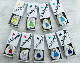 Bemalte Steine Schutzengel Engel handbemalt Handarbeit Unikat Geschenk Deko Geburtstag