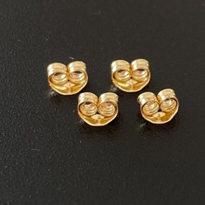 10 Stück 14K Gold gefüllte Ohrring Schmetterling Rücken, 3,8 * 4,6 mm, Gold gefüllte Ohrmuttern, Ohrring Verschlüsse für Ohrstecker, Schmuck Zubehör