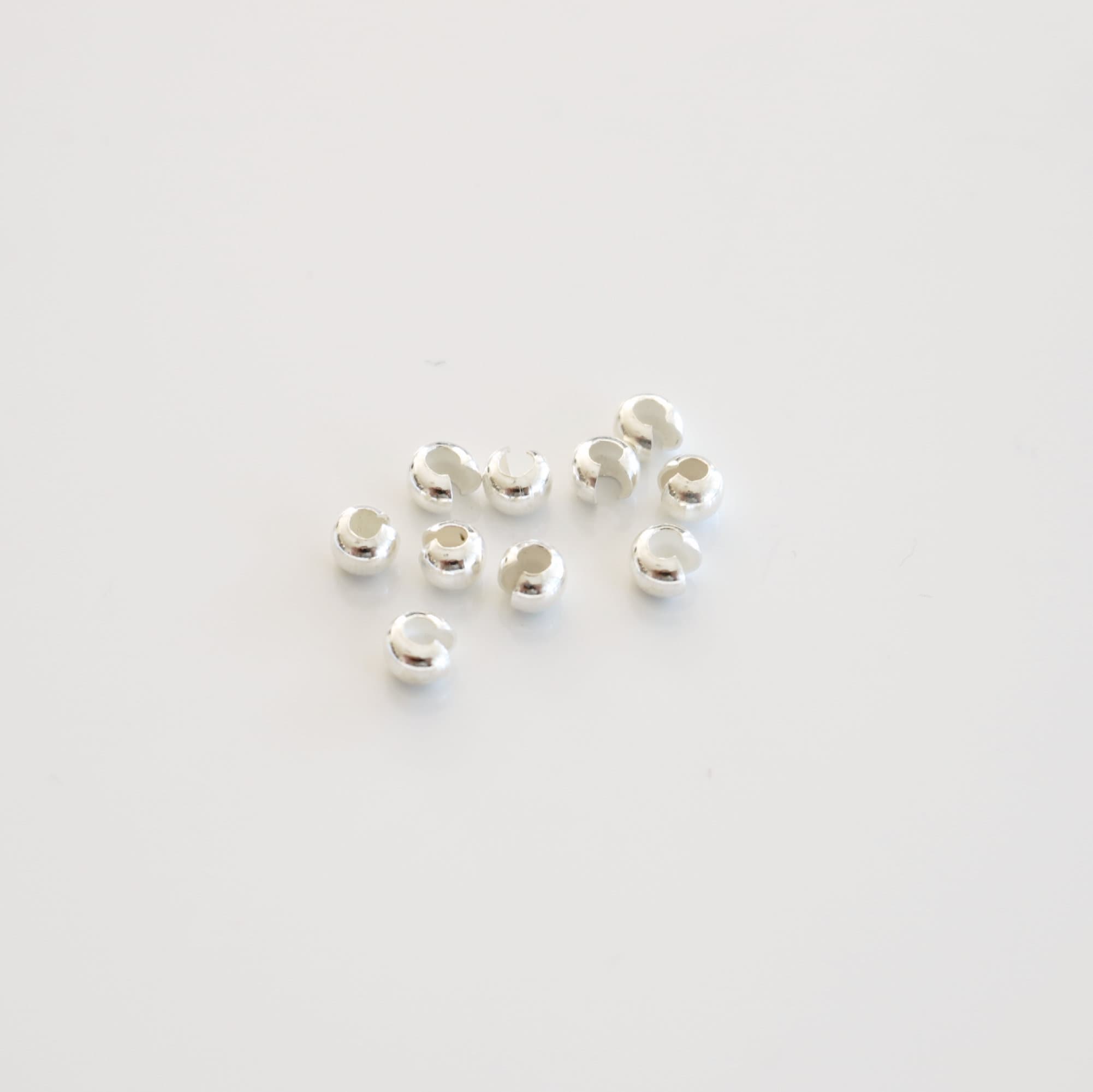 20-Piece Sterling Silver Crimp Bead Covers For Jewelry Making - 4mm, Perfect For Hiding Crimps And Knots - View #5
