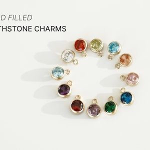 14K Gold Filled 4mm Birthstone Pendants, Charm Findings, Wholesale Jewelry Supply