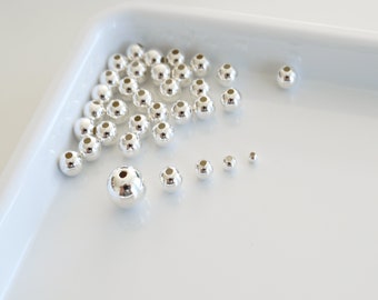 10-40 pz REALE 925 Sterling Silver Perline Rotonde Perline Del Distanziatore Perline D'argento per la Produzione di Gioielli Risultati Collana Del Braccialetto Accessori  36