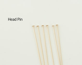 10pcs 14K Gold Filled Head Pin, Pins for Jewelry Making