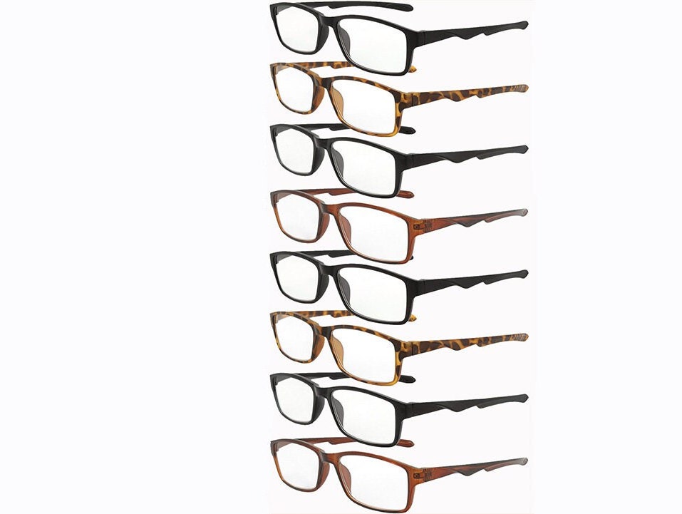 Reading Glasses Mens Womens Readers 8 Pack All Powers Style Etsy