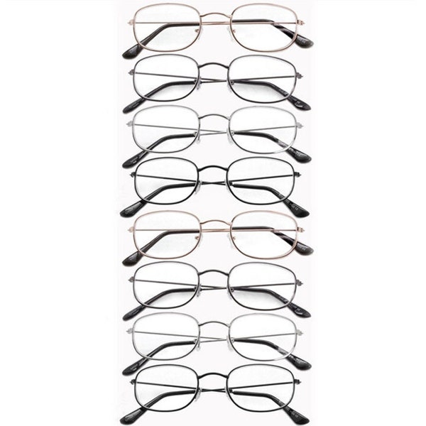 Reading Glasses 8 Pairs Mens Womens Unisex Readers Classic Metal Wire Frames