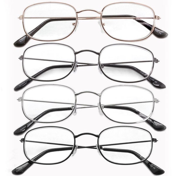 Reading Glasses 4 Pairs Mens Womens Unisex Readers Classic Metal Wire Frames