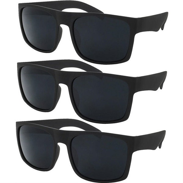 Ride With Pride Men’s Black Biker Sunglasses – 2 Pairs, OG Gangster Style, UV400