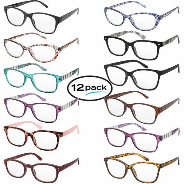 Reading Glasses Ladies Fashion Readers 12 Pack Assorted Styles Beautiful Fashion Bling