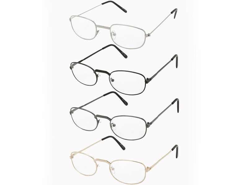 Reading Glasses 4 Pairs Mens Womens Unisex Readers Classic Metal Wire