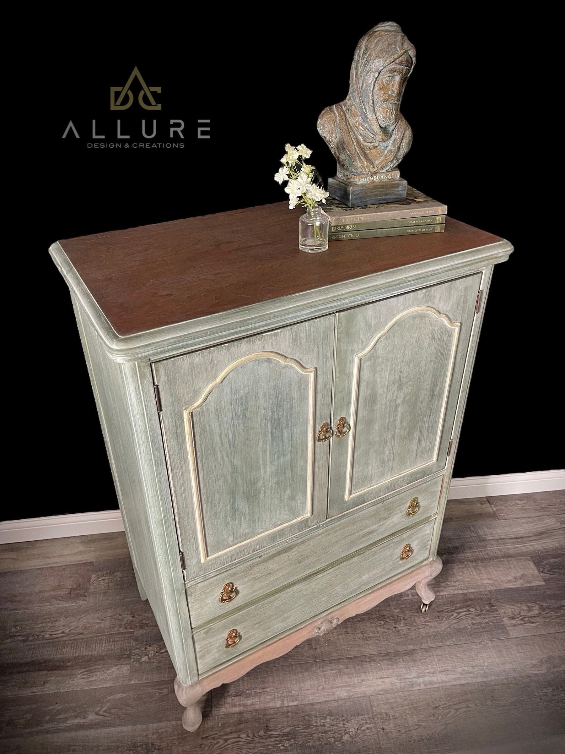 French Provincial Antique Chest/armoire, Milk Paint Etsy