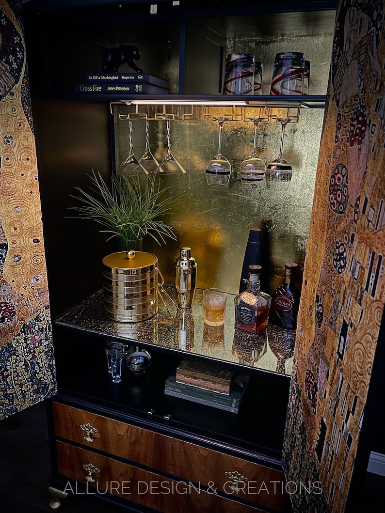 Klimt the Kiss Armoire Drinks Bar, Wardrobe, Oneofakind
