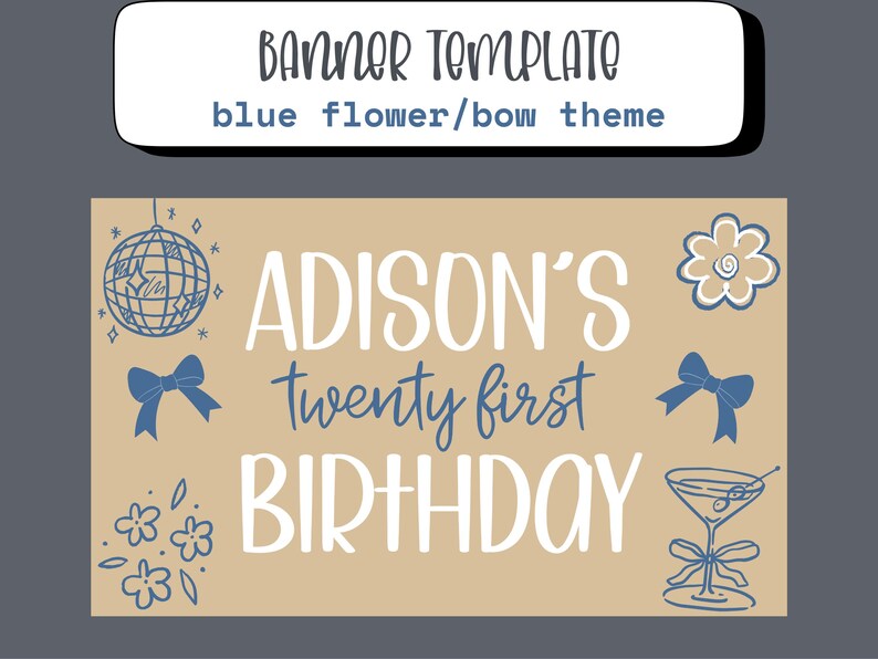 Twenty First Banner Editable Birthday Banner Template Canva | Projector Banner Template ...