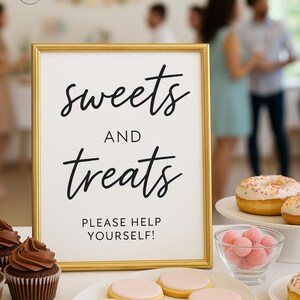Sweets Inside Sign Sweets and Treats Sign: Minimalist Dessert Table Decor (PDF & PNG ...